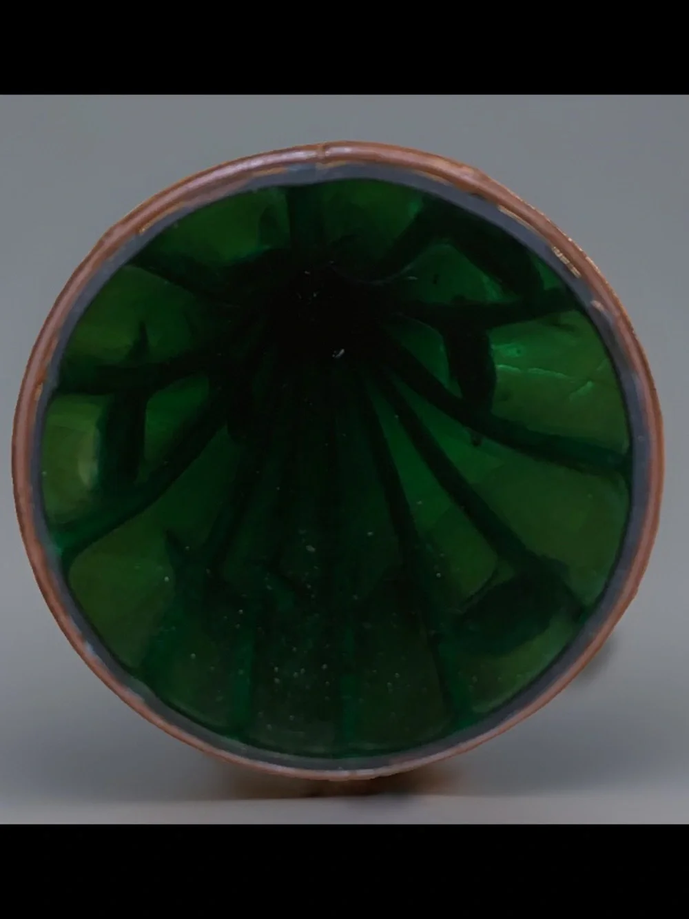 VTG Mid-Century Mexico Folk Art Hand Blown Green Glass Cornucopia Horn of Plenty